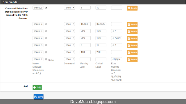 DriveMeca monitoreando un firewall pfSense con NRPE en un Nagios