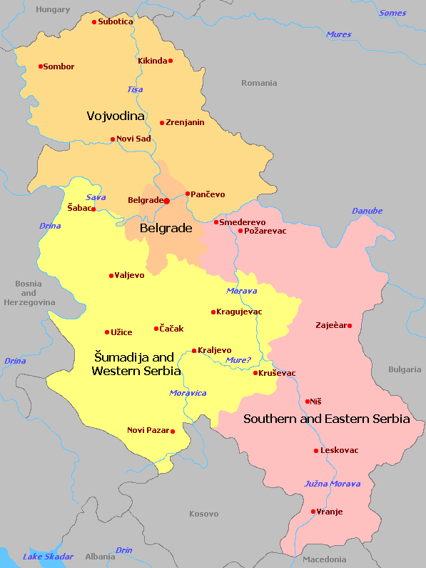 Сербия на карте Сербия на карте
