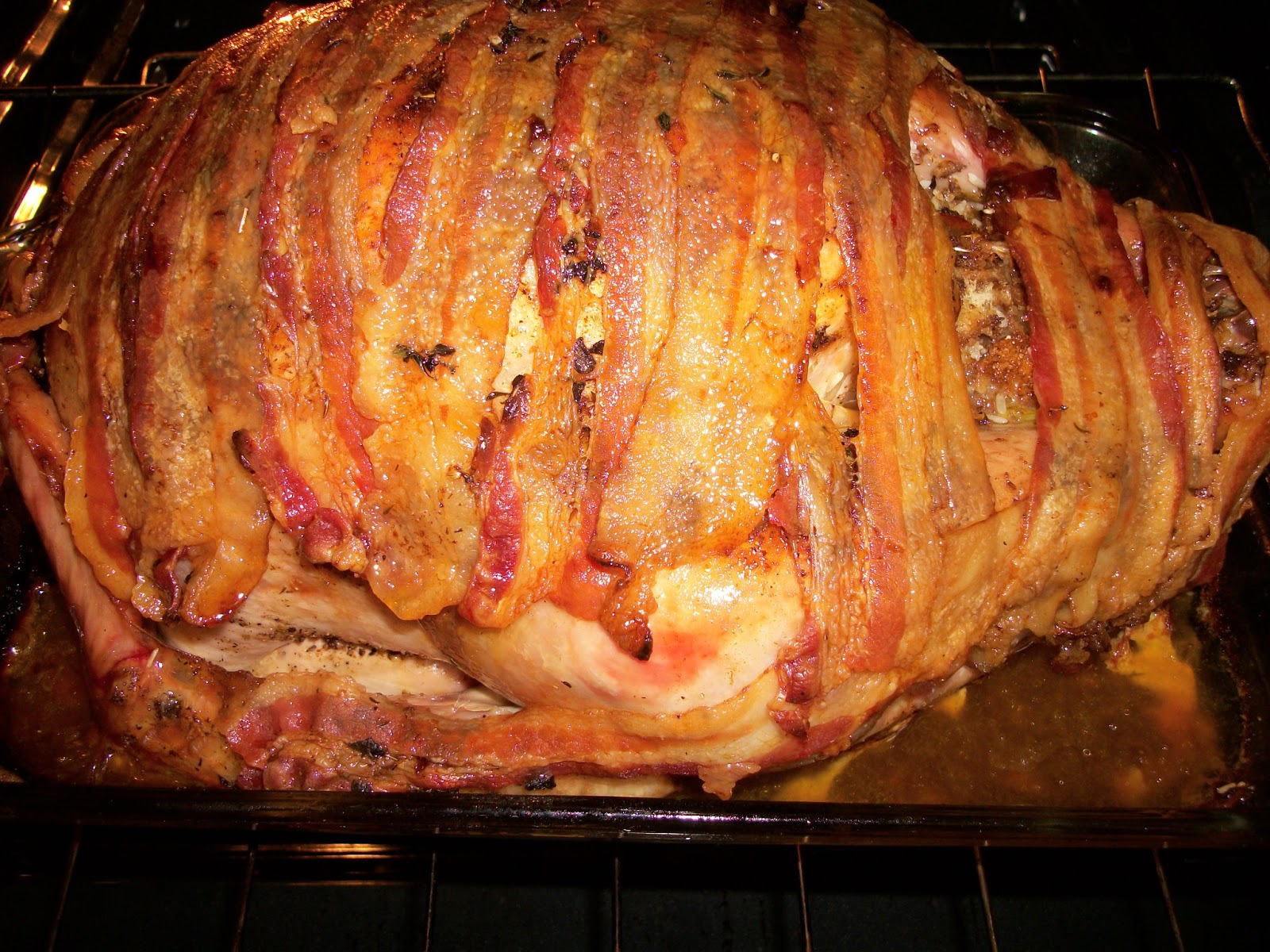 April's Country Life Bacon Herb Stuffed Turkey