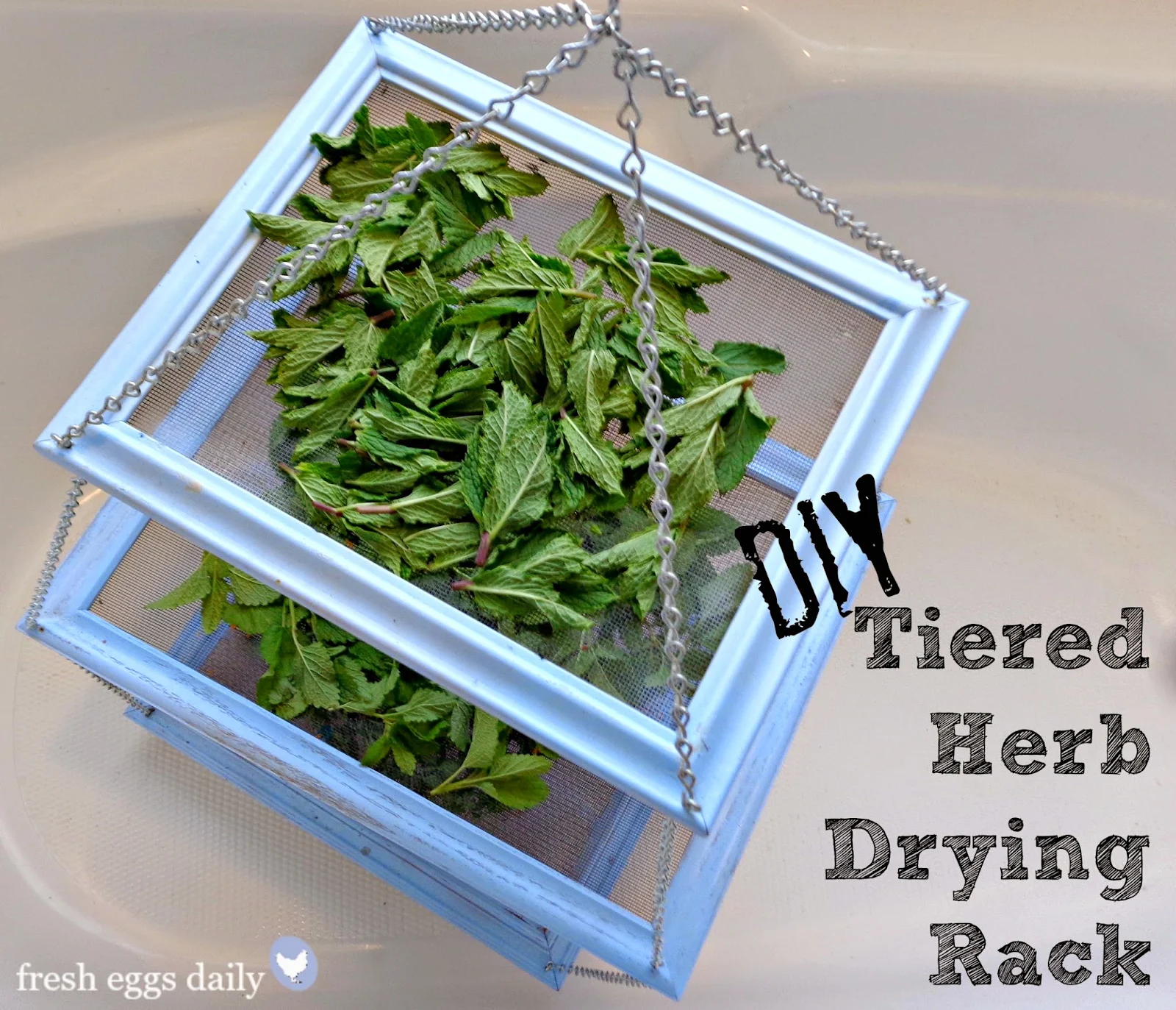 Beautiful DIY Herb Drying Rack For Drying Herbs