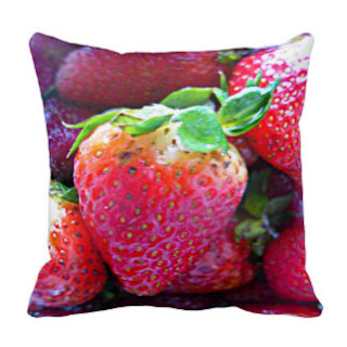 Strawberries throw pillow