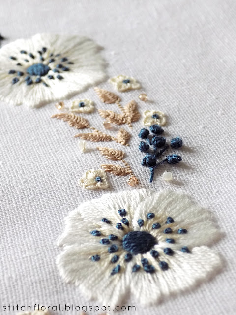 embroidered anemones