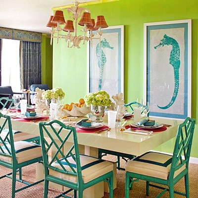 bright coastal dining room