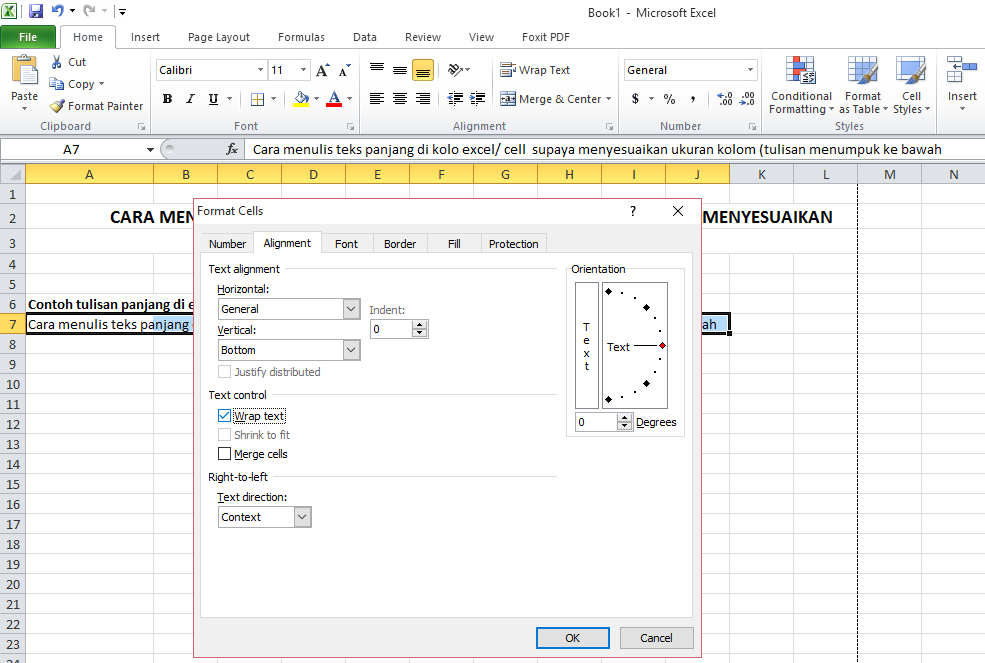 Cara Menulis Tesk Panjang di EXCELL Menyesuaikan Ukuran Cara Menulis Tesk Panjang di EXCELL Menyesuaikan Ukuran