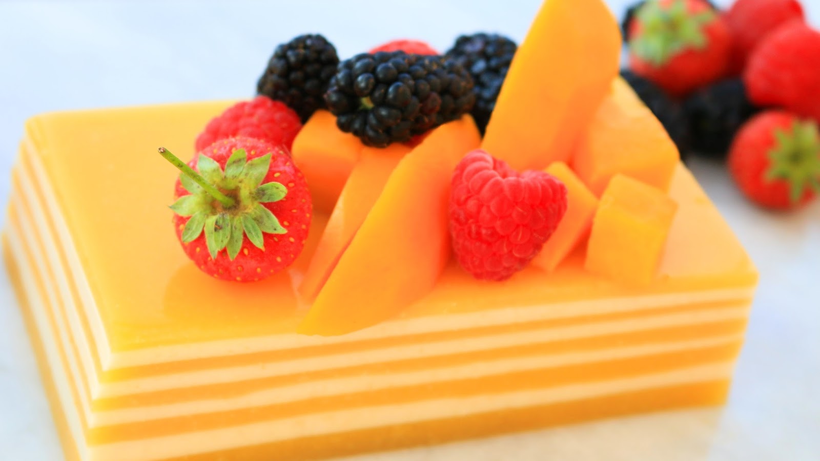 Josephine's Recipes Mango Coconut Jelly Agar Agar Cake Party Food