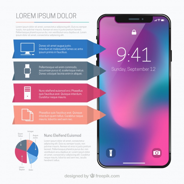 Mobile phone Iphone X Free Vector
