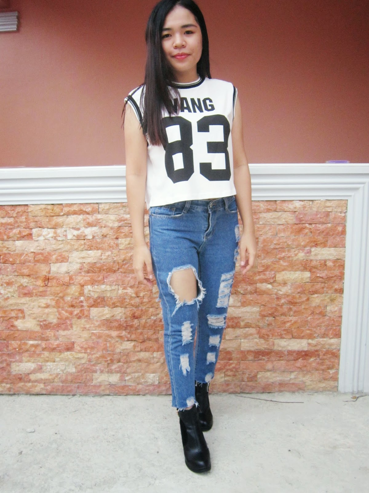 distressed jeans