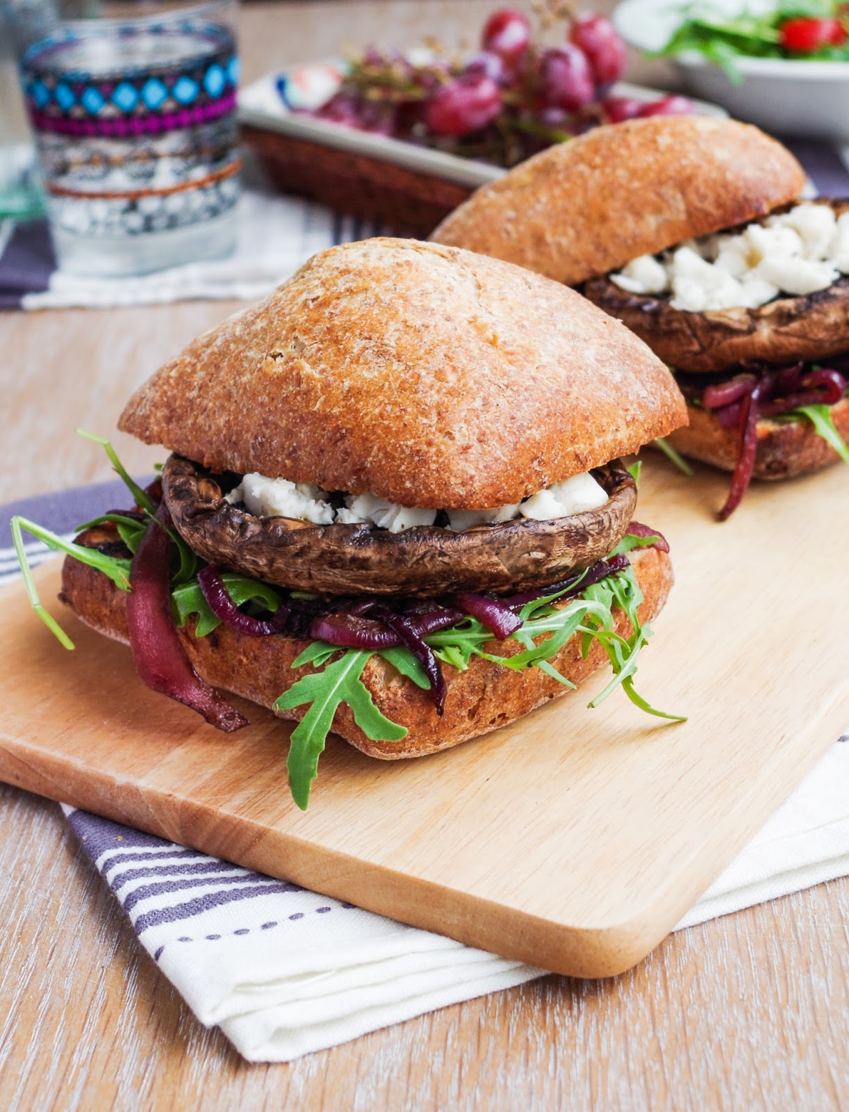 Portobello Mushroom & Blu Cheese Burgers Euphoric Vegan