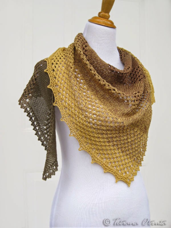 Rainbow Knitting Bosc Pear shawl pattern