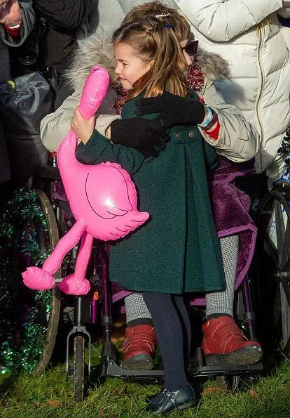 Kate Middleton, Princess Charlotte, Prince George, Princess Beatrice, Princess Eugenie, Countess of Wessex at Christmas Day