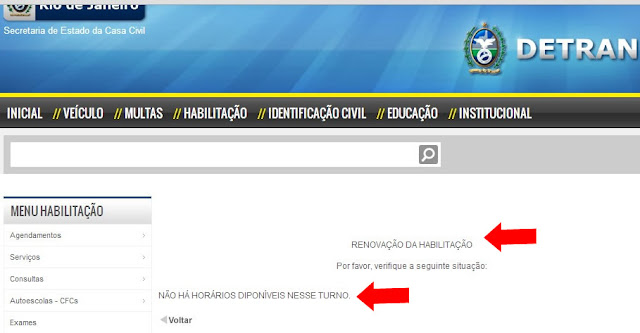 “Detran-RJ”: Com Duda pago, motoristas não conseguem agendar o serviço