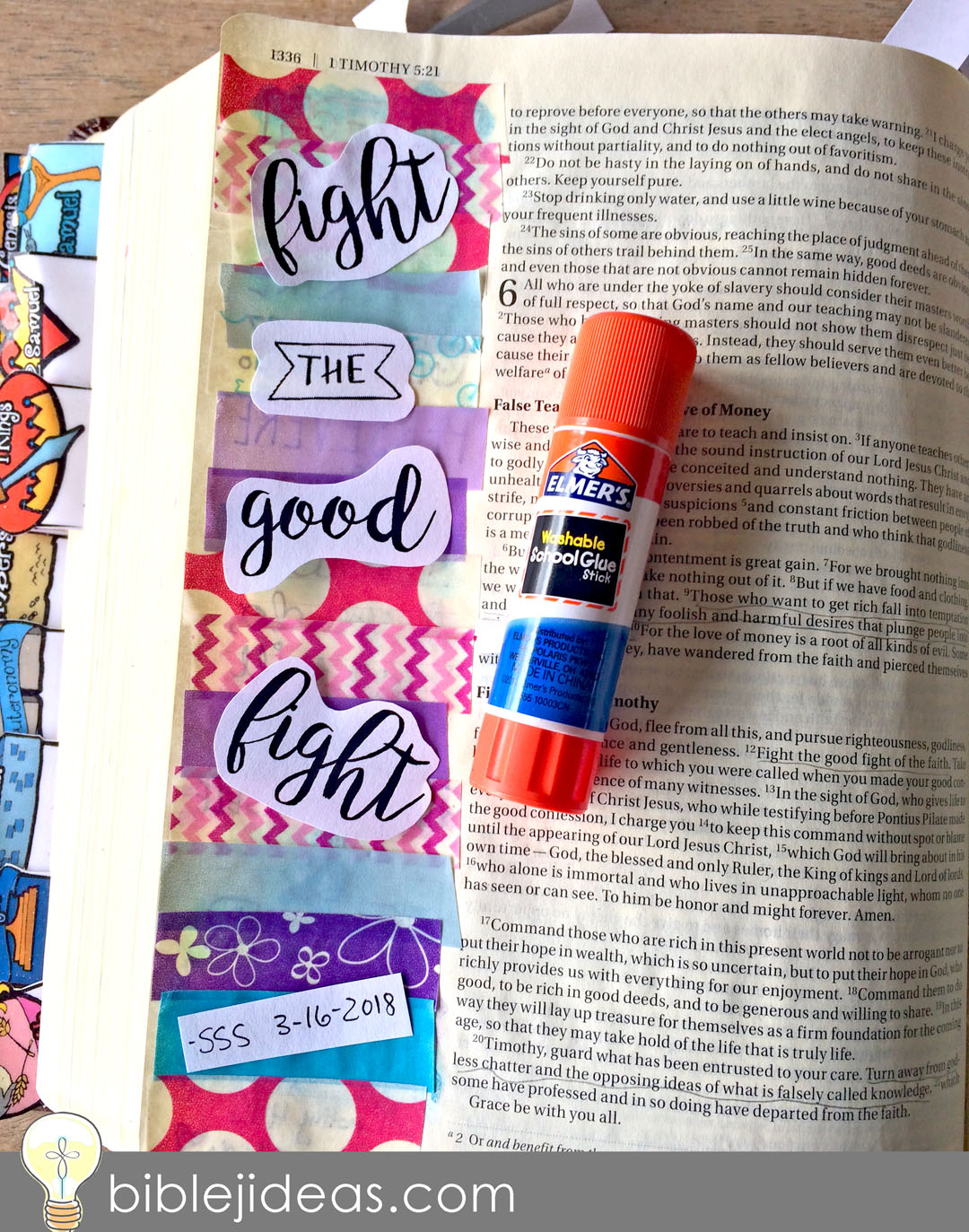 Bible Journaling Ideas How To Use Washi Tape to Cover BleedThru