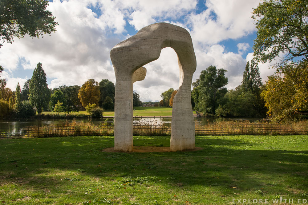 Sculpture in Hyde Park with Kensington Palace in Distance
