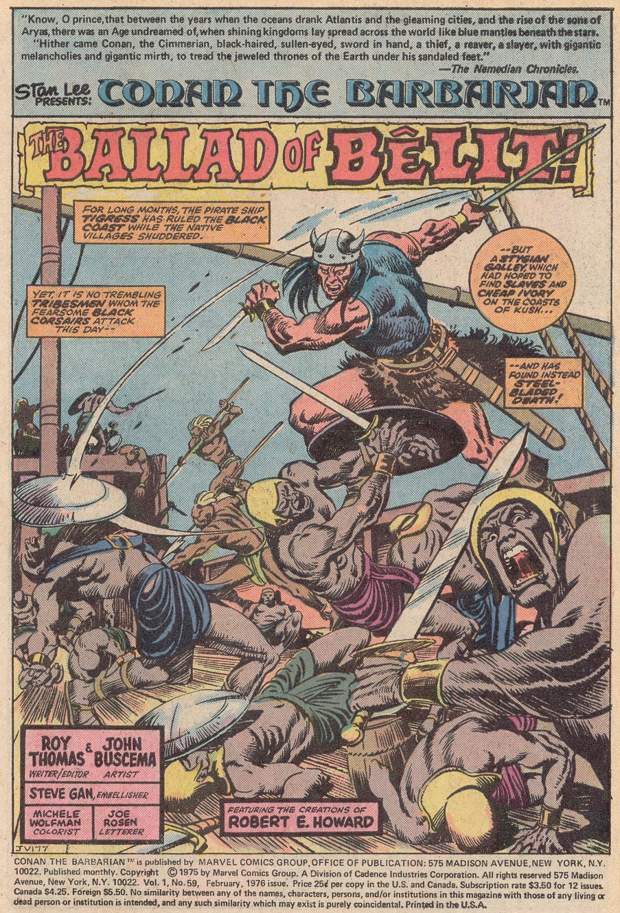Read online Conan the Barbarian (1970) comic -  Issue #59 - 2