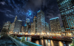 chicago desktop wallpapers skyline night lights resolution definition widescreen