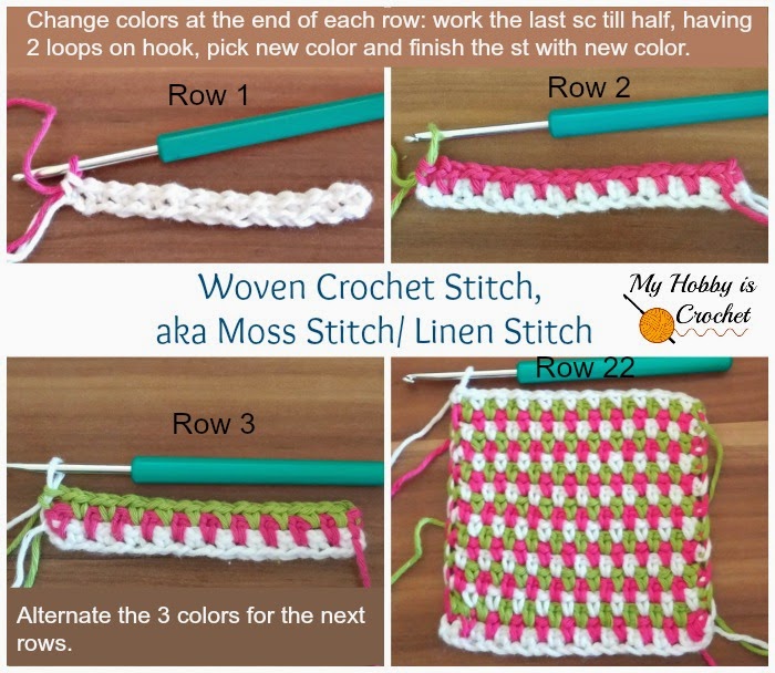 Moss Stitch Coasters - Free Crochet Pattern with Tutorial
