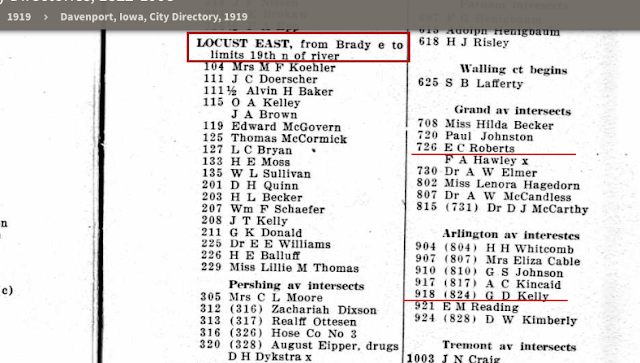 918 E. Locust Street Davenport Iowa 1919 city directory