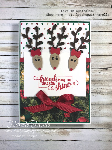 Use the Christmas Bulb Builder Punch to make the cutest reindeers. Just one of our amazing Christmas products. See the full range here - http://bit.ly/shopwithnarelle 