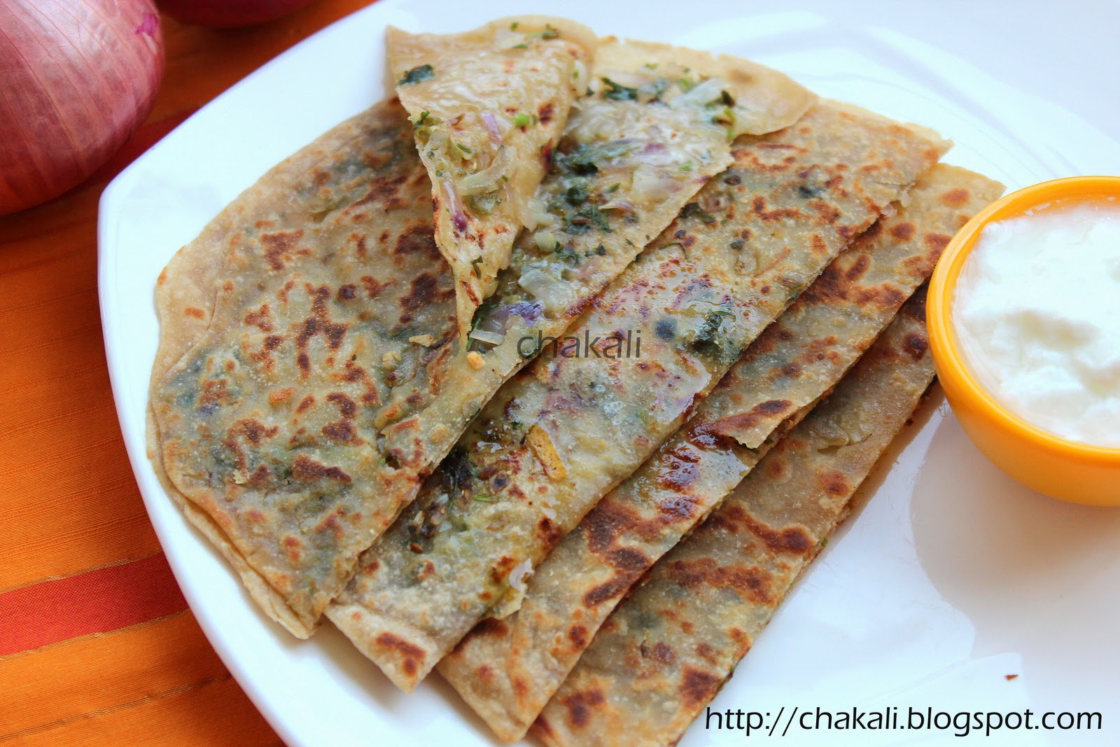 Cheesy Onion Paratha चकली