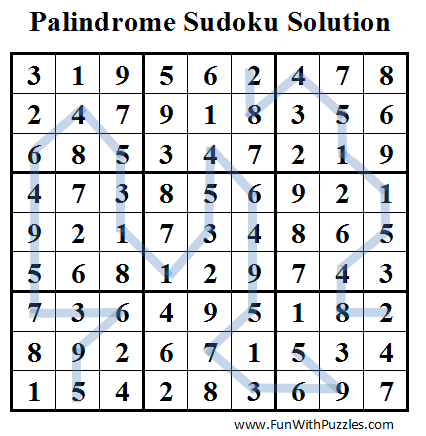 Palindrome Sudoku (Daily Sudoku League #46) Solution
