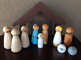 poppies and paisleys wood peg doll nativity set from etsy