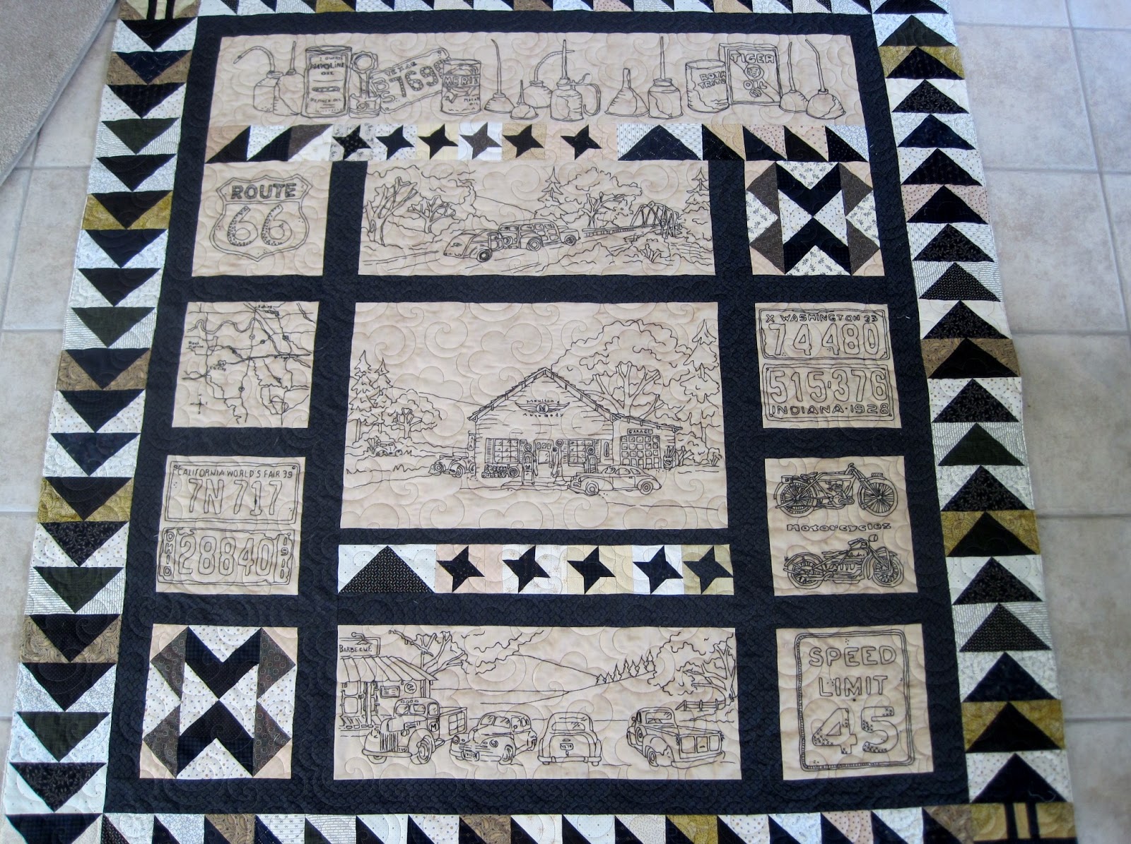 Finely Finished Quilts Peggy's Route 66 Quilt