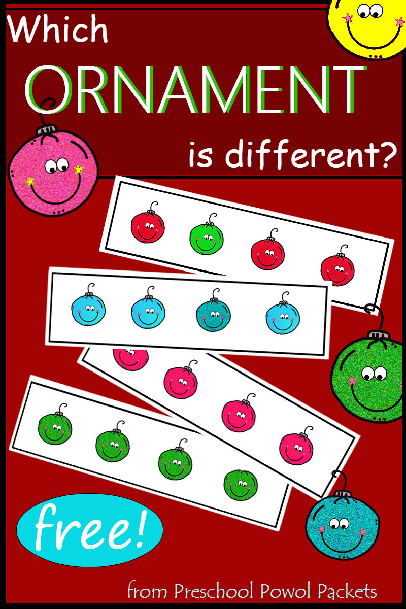 FREE Preschool Printable Which One Is Different Ornament Page FREE Preschool Printable Which One Is Different Ornament Page