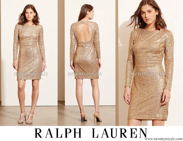 Princess Charlene wore Ralph Lauren Backless Sequin Dress