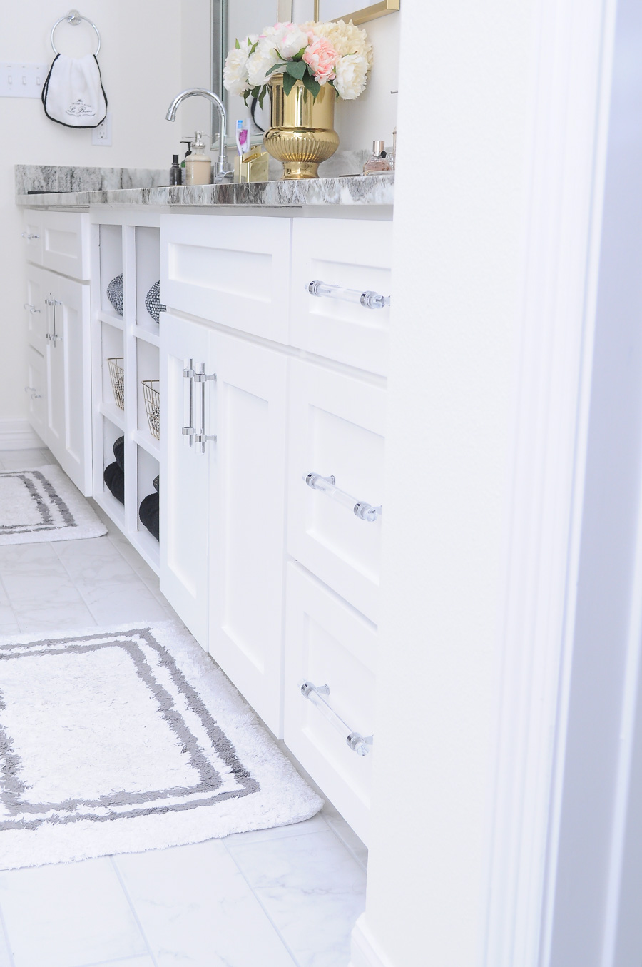 Diy Chrome To Brushed Brass Cabinet Hardware Monica Wants It Diy Chrome To Brushed Brass Cabinet, Chrome Bathroom Cabinet Hardware