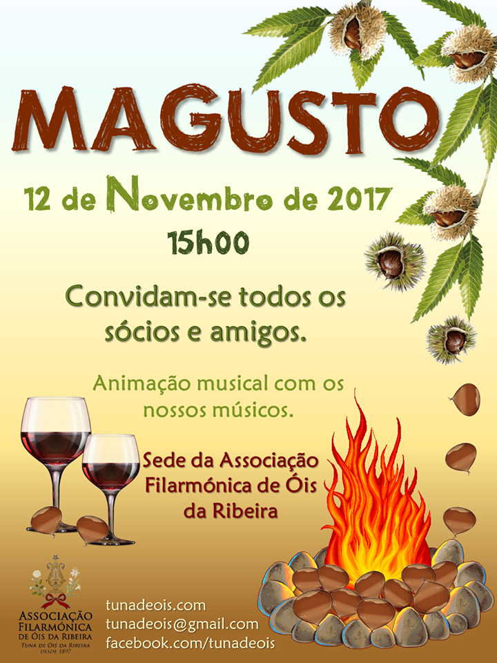 MAGUSTO DA TUNA MARCADO PARA 12 DE NOVEMBRO DE 2017!