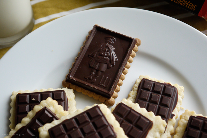 Homemade Petit Écoliers with a real one on a white plate