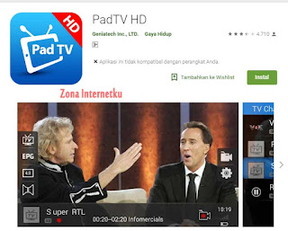 PadTV Aplikasi Nonton TV Gratis Dan Tаnра Koneksi Internet
