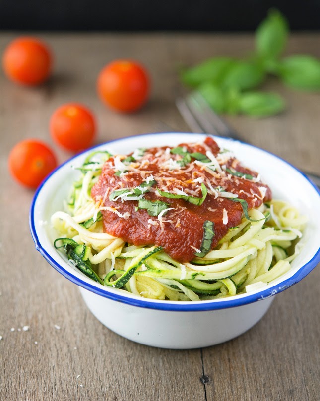 The Iron You Zucchini Spaghetti Zoodles With Marinara Sauce
