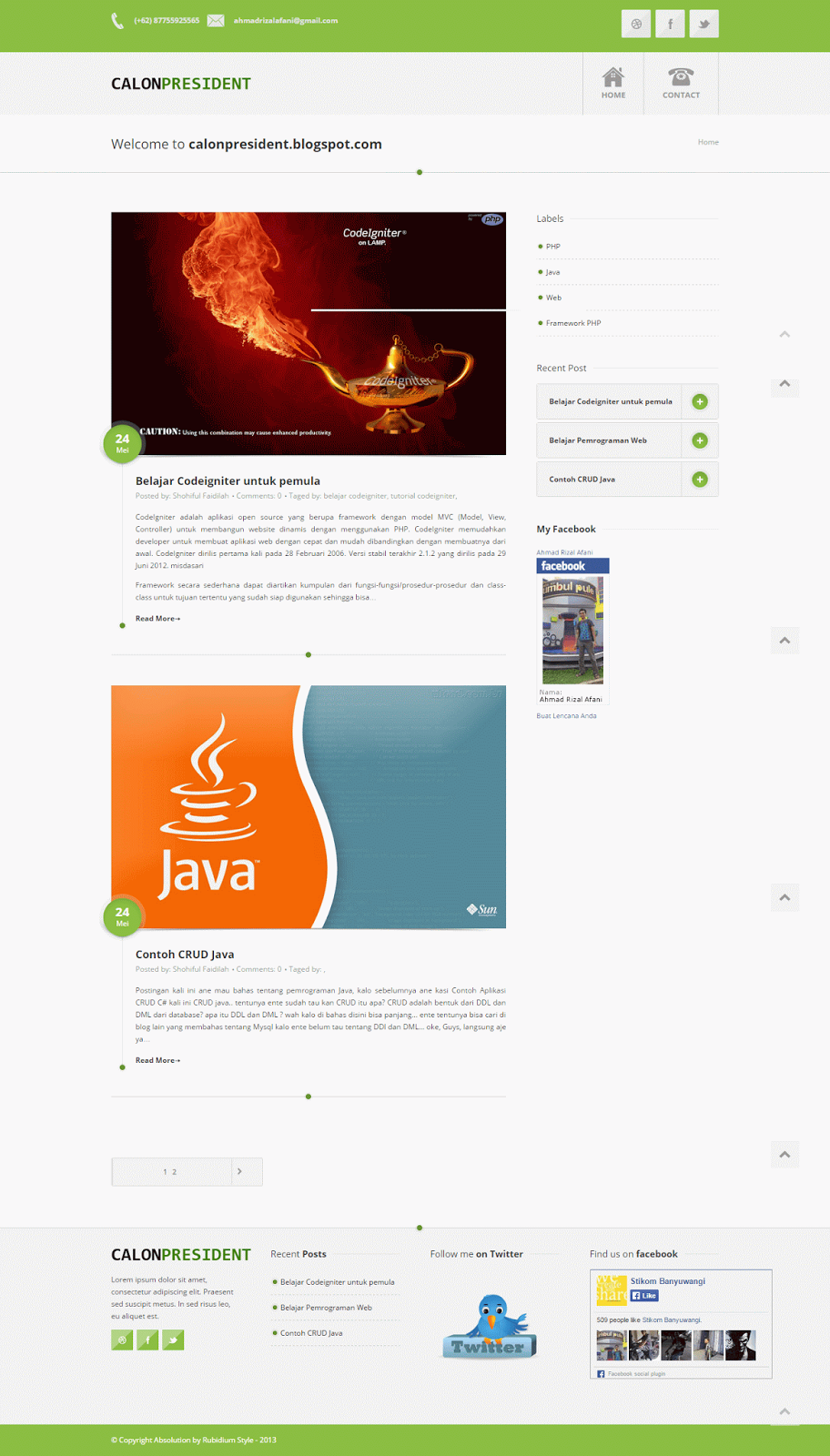 Source Code Web Blog dengan Codeigniter