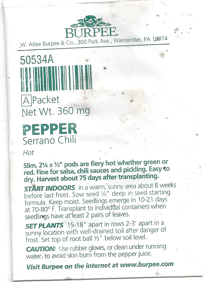 Alejandro Pepper Farm Germinating Serrano Chili Peppers