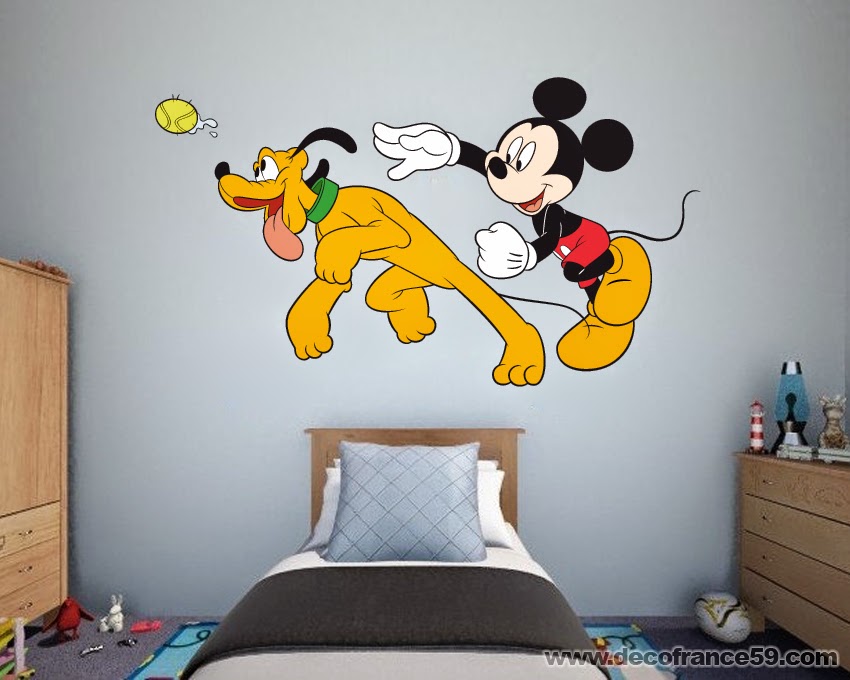 Stickers muraux multicolores disney | Mickey Mouse et Pluto