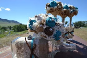 rustic turquoise wedding flowers