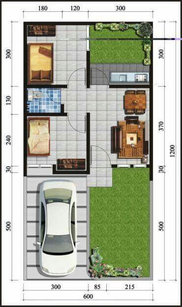 Koleksi Denah Rumah Minimalis Ukuran 6x12 meter