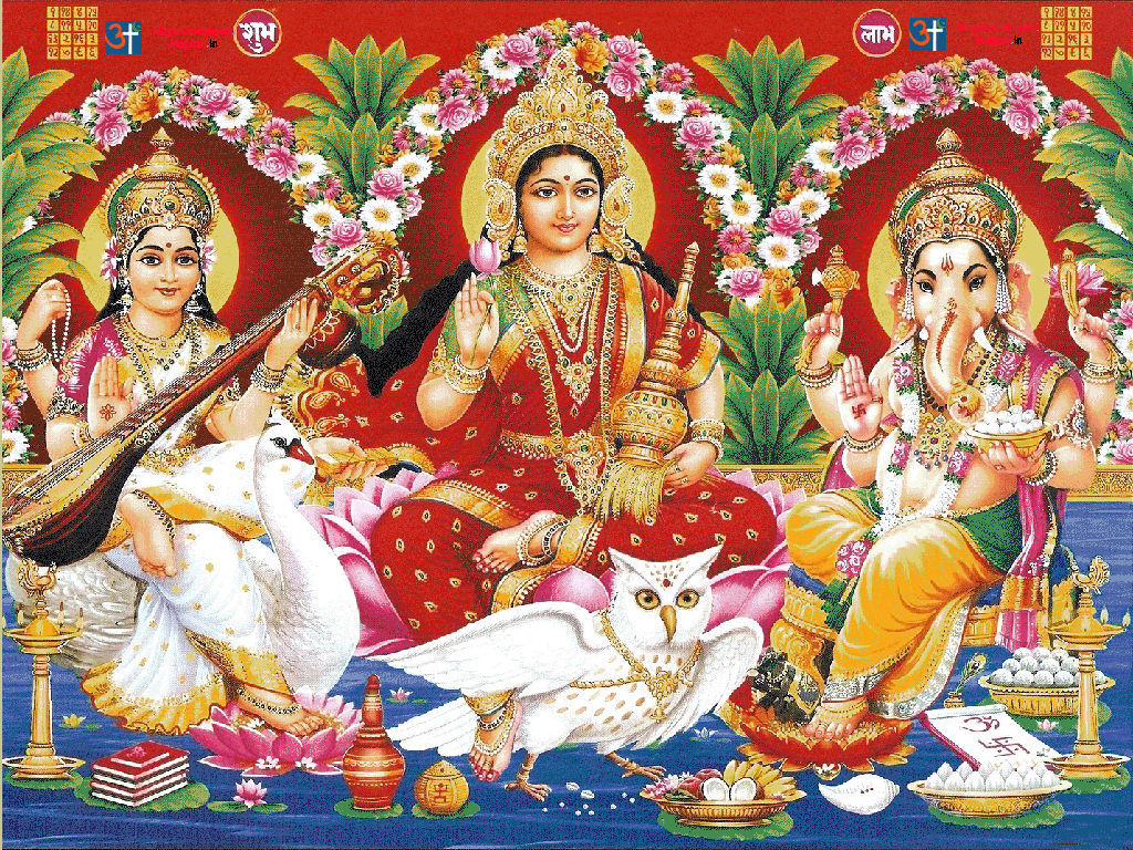 Ganesh Laxmi Saraswati HD Wallpaper | God Wallpaper