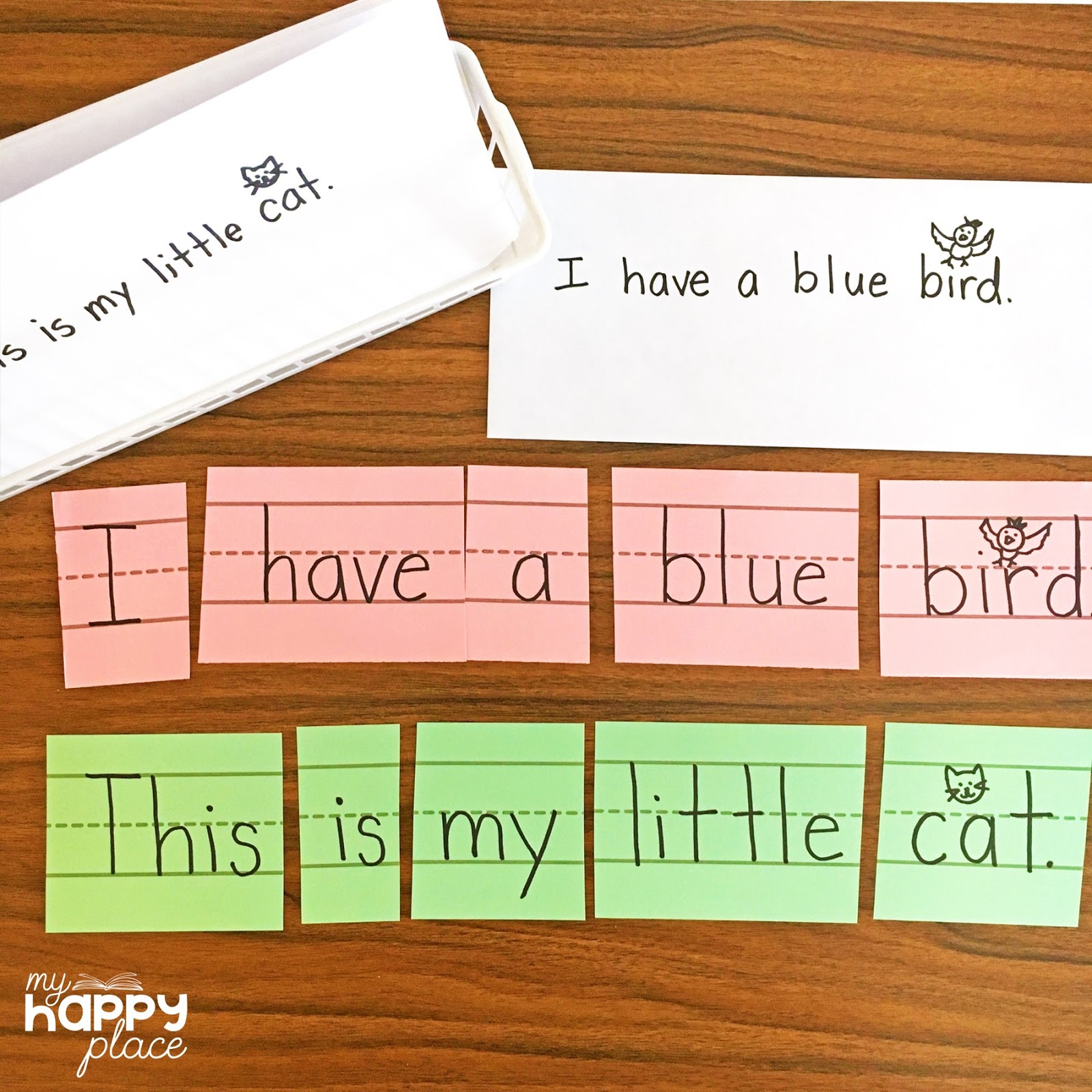 Sentence Strip Puzzles Writing center kindergarten, Sentences