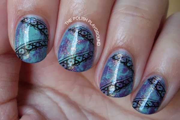 Saran Wrap with Lace Stamping