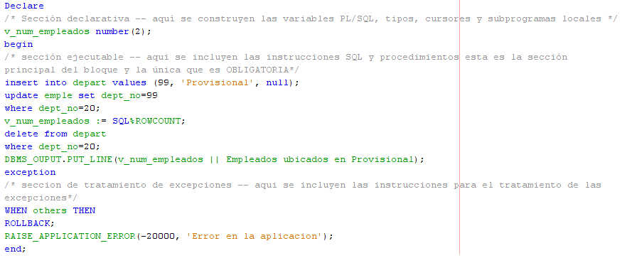PL/SQL: Caracteristicas de PL/SQL