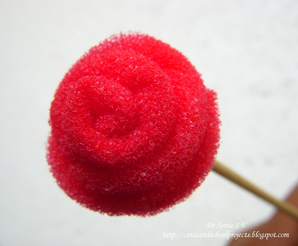 Cards ,Crafts ,Kids Projects How to make Sponge Rose Bud Flowers