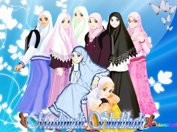 Spesial 48+ Gambar Kartun Muslimah Berjilbab Syar'i, Gambar Kartun