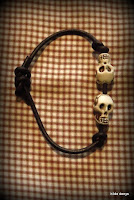 LoveLea's leather skull bracelet with sliding knott LoveLea's leather 2 skull bracelet with sliding knot