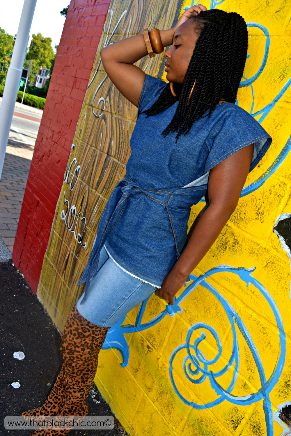 A DIY Denim Wrap Shirt Tutorial [Sew What? Series] That Black Chic
