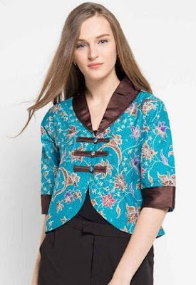 Model Baju Batik Kombinasi Bolero tampil mewah Model Baju Batik Kombinasi Bolero tampil mewah