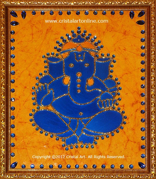 Cristal Art Blog Ganesha Design 3 Glass Painting by CristalArt