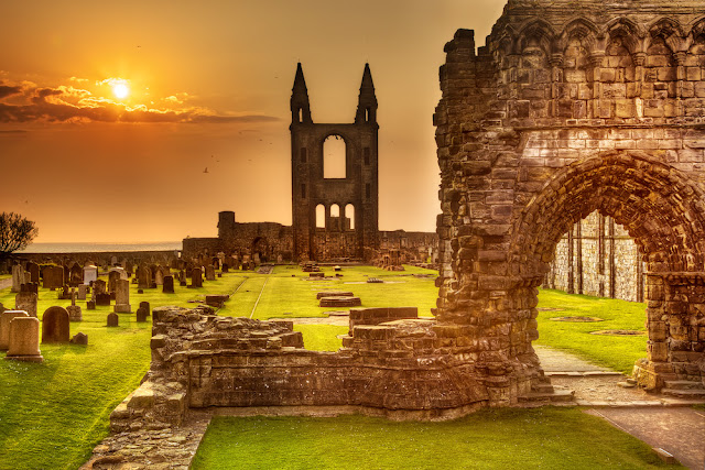 Cathedral at Sunset St.Andrews by John Patrick Pazdziora