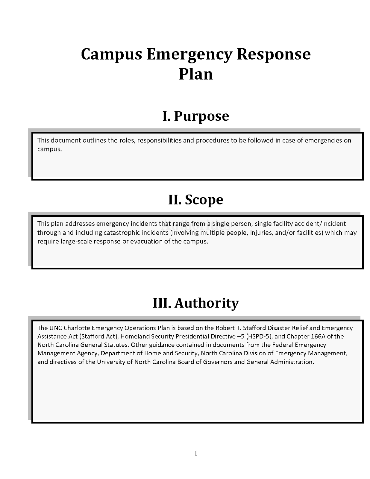amazing disaster Campus Emergency Response Plan